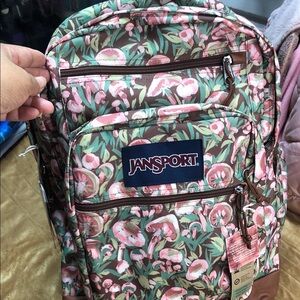 Jansport Pink and Green Floral Backpack